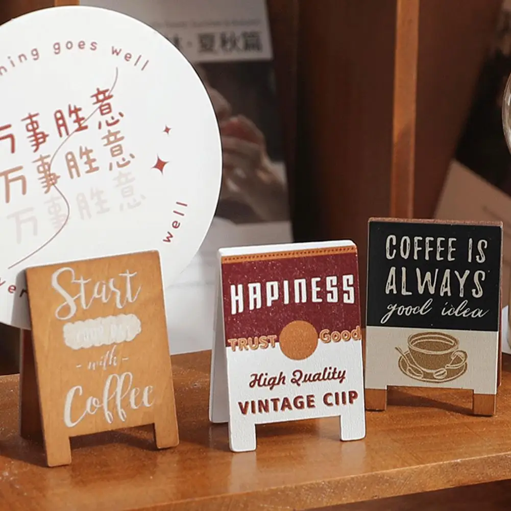 

Wood Memo Holder Retro Wooden Desk Note Holder Vintage Style Memo Display for To-do Lists Pictures Business Cards