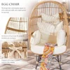 3 Piece Patio Furniture Sets with Egg Chair, Small Outdoor Bistro Chair Conversation Sofa Set W/Coffee Table & Ice Bucket 3