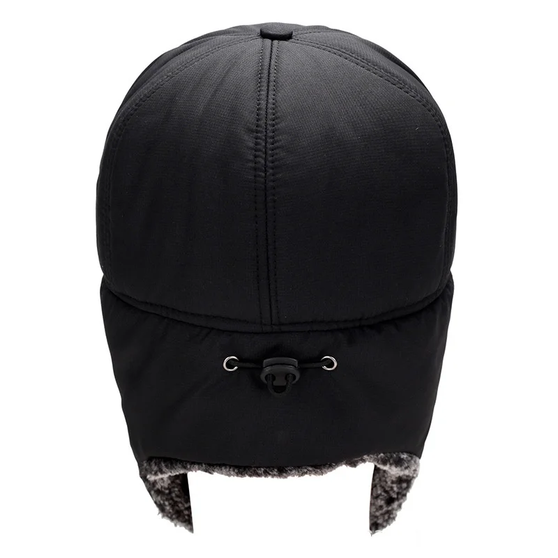 Winter Fur Warm Windproof Hat Men Women Lei Feng Cap Bomber Faux Fur Ear Flap Cap Black Ski Trooper Trapper Cold Anti-snow
