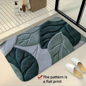 Nordic Leaf Bathroom Mat 1