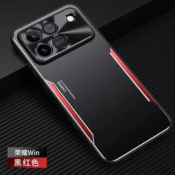 Light Luxury Business Aluminum Alloy TPU Frame Case with Metal Lens Protection - Shockproof for Honor Win (Red)