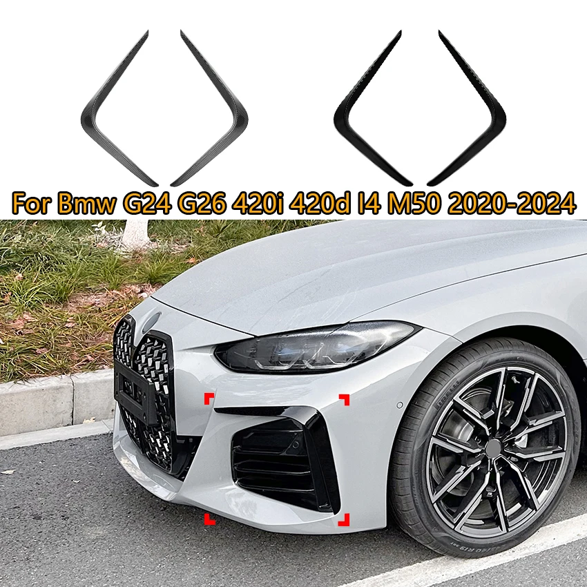 

For Bmw G24 G26 420i 420d I4 M50 2020-2024 Car Front Bumper Air Vents Cover Splitters Side Spoiler Splitter Car Exterior Parts
