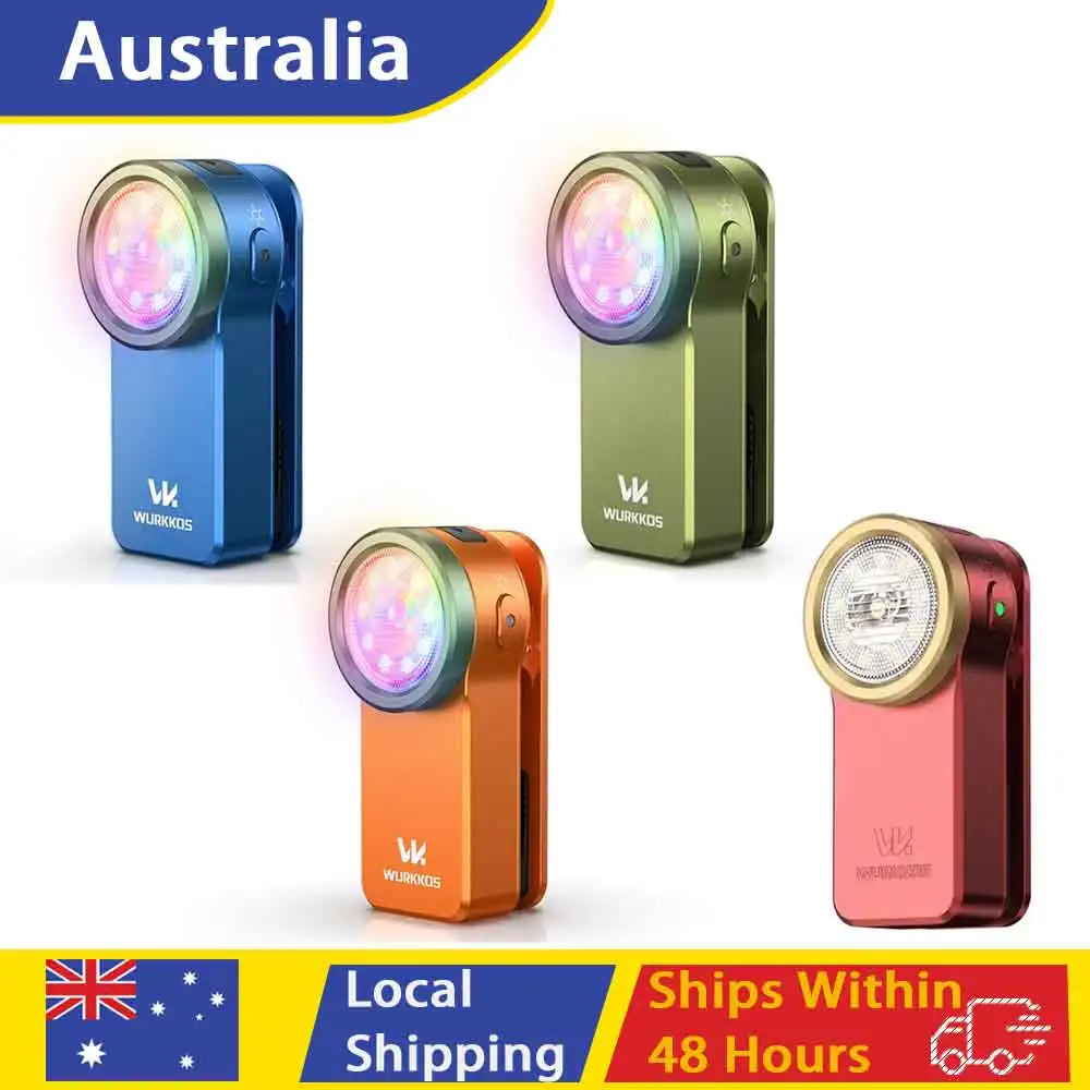 Wurkkos HD03 Clip-On Flashlight 680LM USB-C Rechargeable Pocket Flashlight Mini Spotlight/Work Light Portable EDC RGB Flashlight Magnetic Compact Flat Flashlight Ideal for Camping Repairs, and Cycling Shipped from Australia