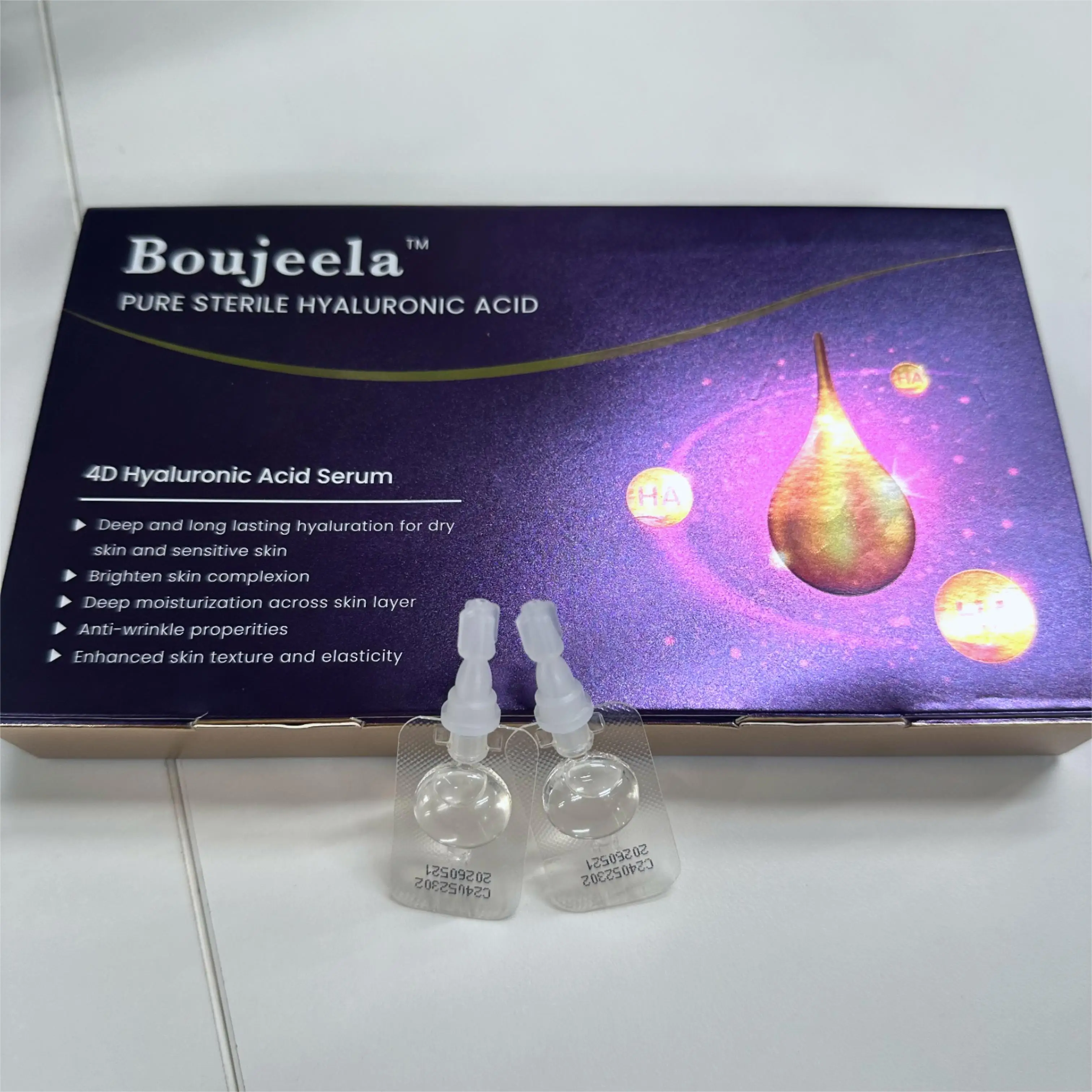 4D Pure Hyaluronic Acid Serum Disposable Capsules Deep Moisturizing Anti-wrinkle Facial Skin Brightening Liquid Essence 3