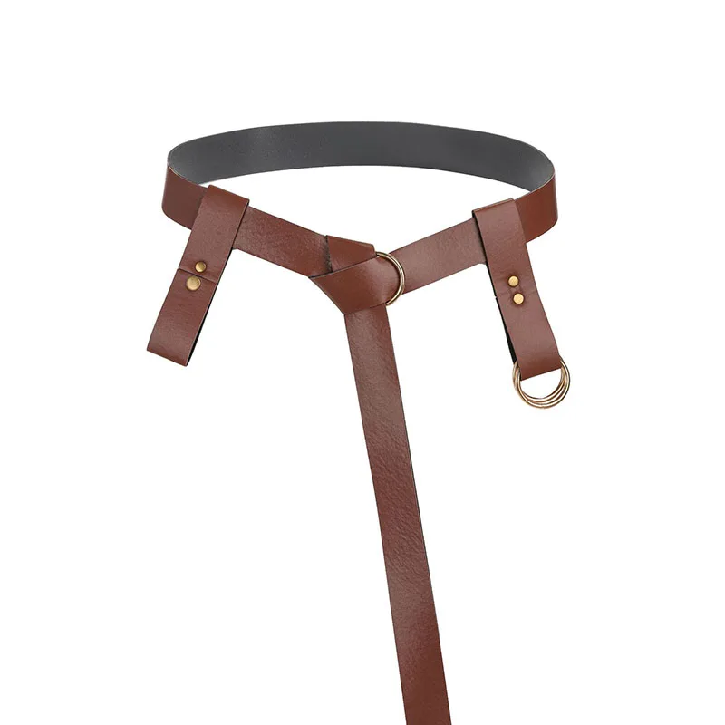 

Ремень для юбки в средневековом стиле, одинарное металлическое кольцо, кружка с кожаной петлей, обруч для женщин и мужчин, аксессуар для представлений