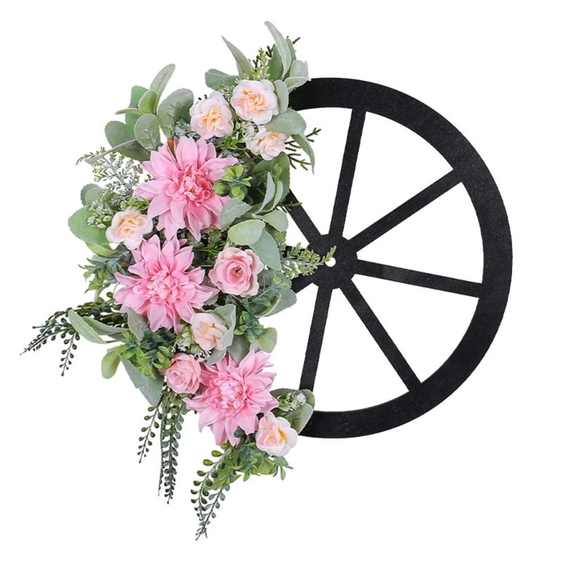 

Quality 2024 Spring Bike Wheel Flower Wreath Ornament Durable and Waterproof