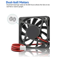60x60x10 mm DC 5V 12V24V 6010 Brushless Axial Cooler Dual Ball 60mm 2PIN Cooling Fan for Cooling DIY PC Computer Case Fan 4