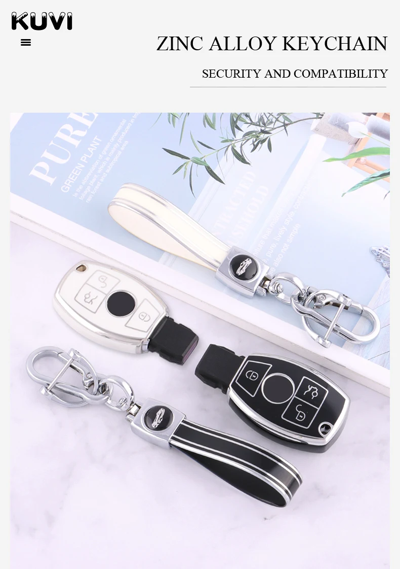 Electroplate Soft Tpu Car Key Case Cover Shell Fob For Mercedes Benz Cla Glc Gla Glk W203 W210 W211 W204 W176 A B C R Class Amg - - Racext™️ - Mercedes REMOTE CONTROLS AND KEYS - Racext 55