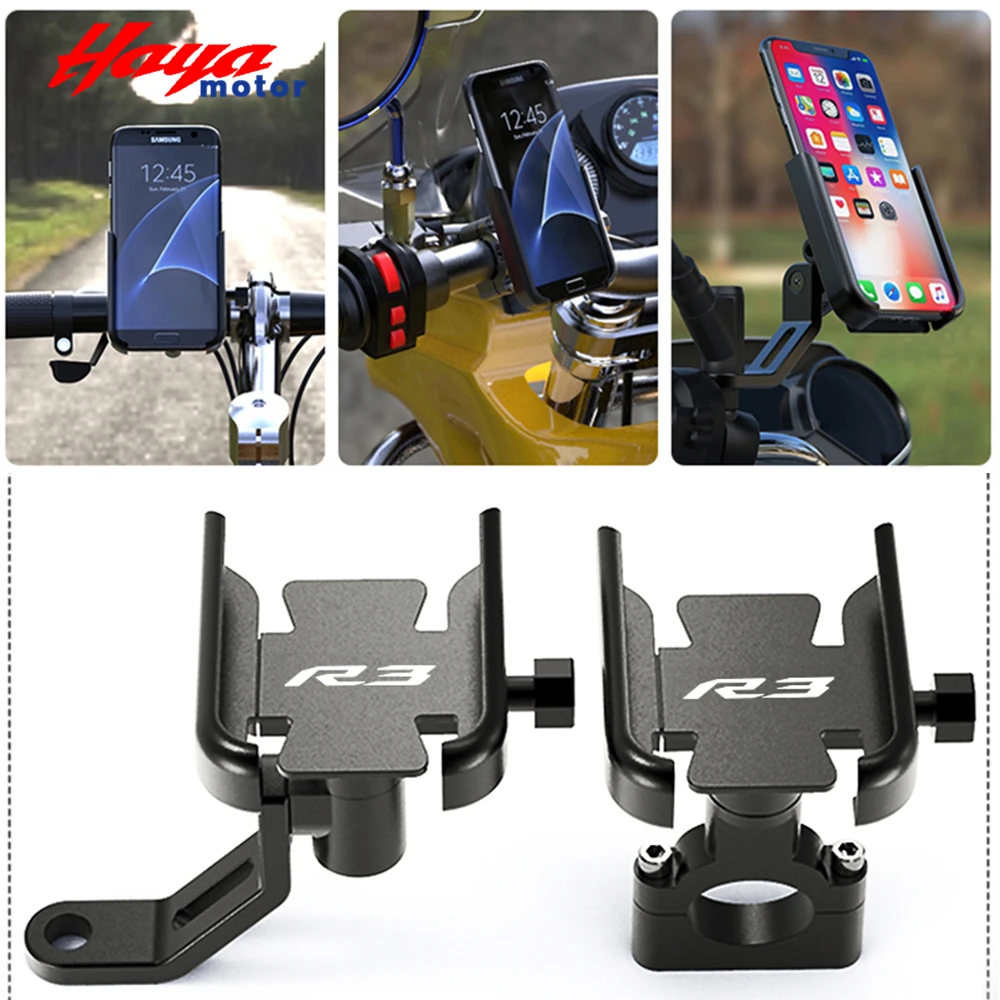 

For YAMAHA YZF-R3 YZFR3 YZF R3 Motorcycle Handlebar Mobile Phone Holder GPS Stand Bracket Plate 2015-2022 2021 2020 2019 2018
