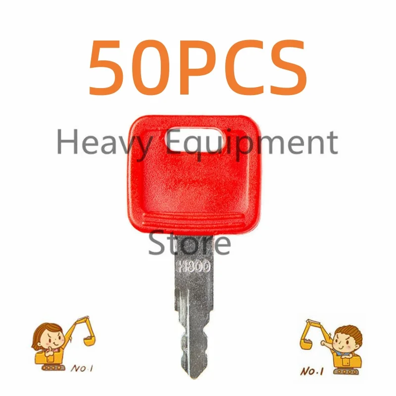 

50 Pcs H800 Excavator Ignition Starter Switch Key for John Deere Case Hitachi Holland AT194969 AT147803