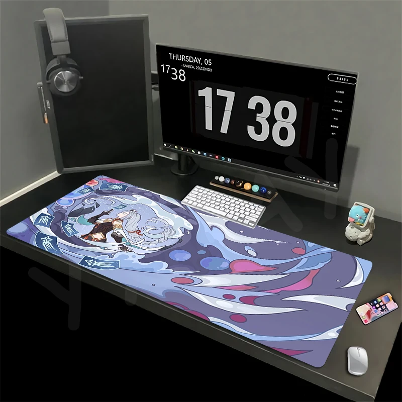 

Mouse Pad Genshin Design Large Gamer Mousepad Amine Keyboard Mat XXXL Mouse Mats 31.4x11.8in Rubber Desk Pad Design Desk Rug