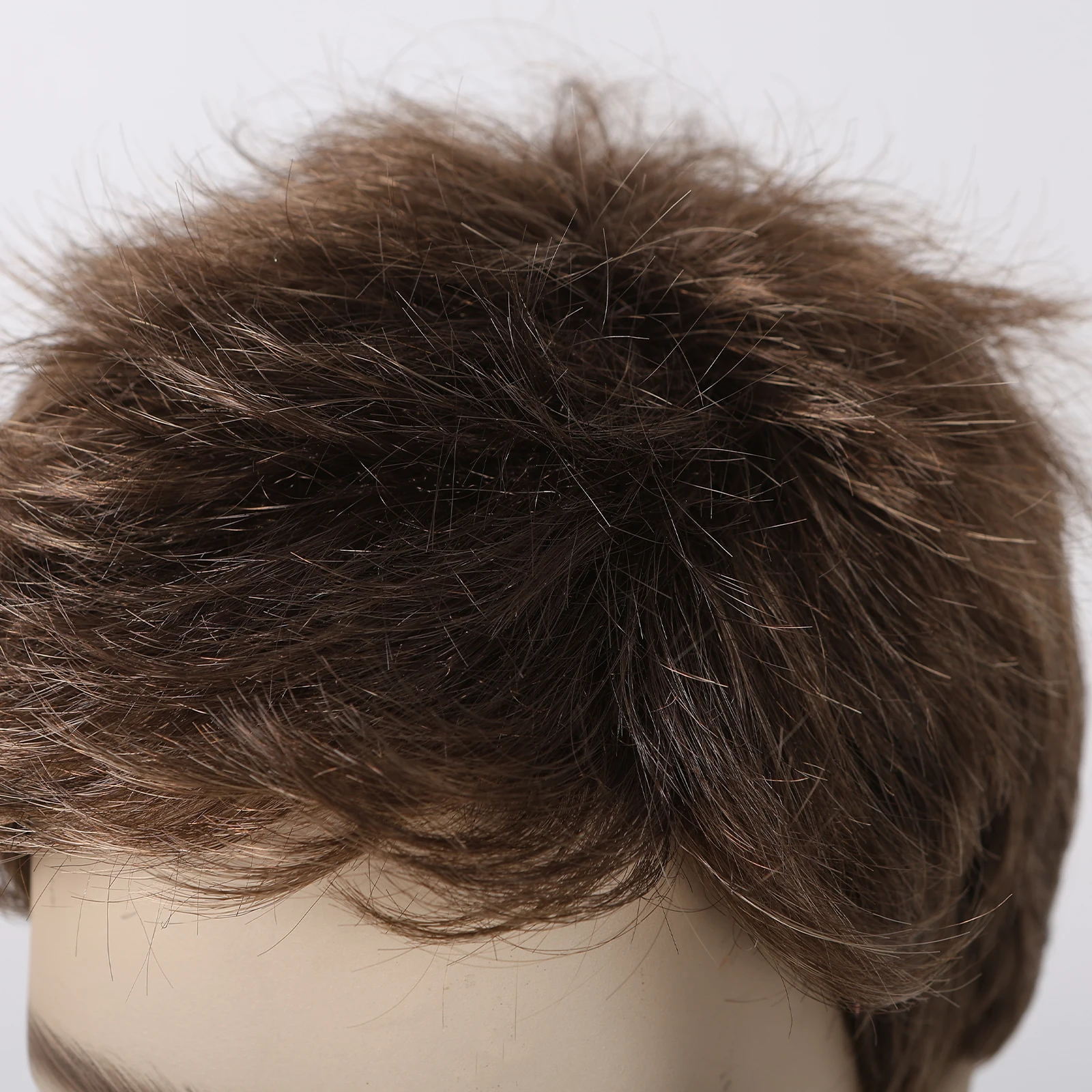 고품질 Dark Brown 남성용 합성 가발에서 비밀을 밝혀보세요