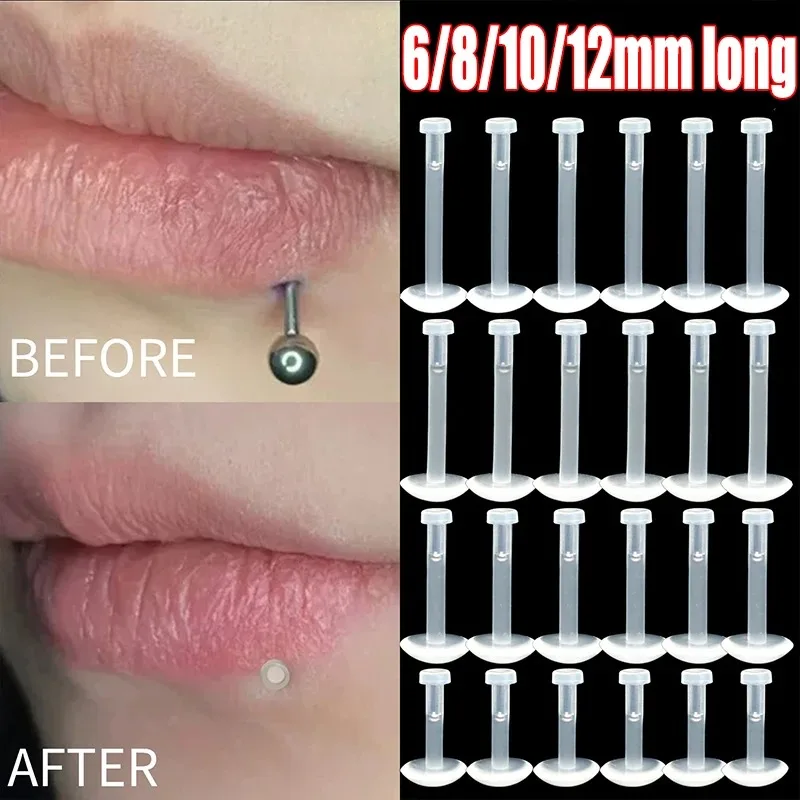 Transparent Invisible Acrylic Lip Studs Straight Rod Soft Stick Piercing Body Jewelry Eyebrow Studs Wholesale Piercing Jewelry