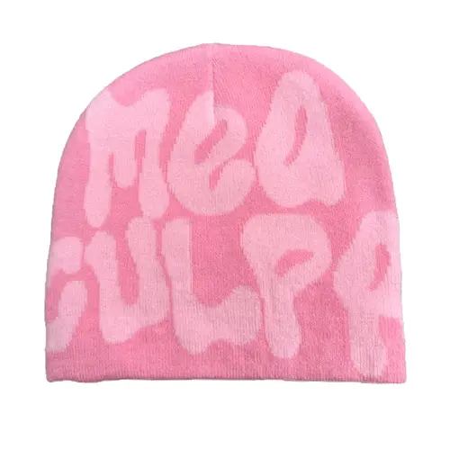 Mea Culpa Knitting Beanies Hat For Women Men Couple Y2K What's In Fashion Bonnet Kpop Wool Skullies Hoods Lady Caps Gorro шапка - Image 10