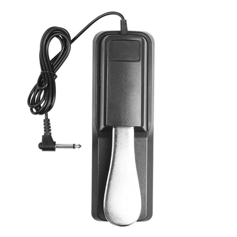 

25UC Digital Piano Keyboard Piano Sustain Pedal with Antislip Rubber Bottom For MIDI Keyboard, with 1/4''(6.35mm) Input Plugs