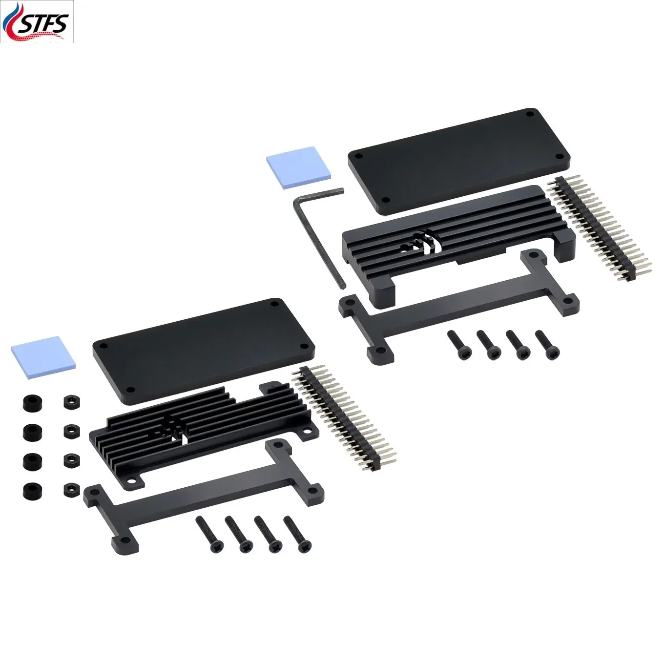 Custodia In Alluminio Raspberry Pi Zero 2 W + Cacciavite Intestazione Pin Raffreddamento Passivo Enclouse Per Raspberry Pi Zero / Pi Zero 2 W