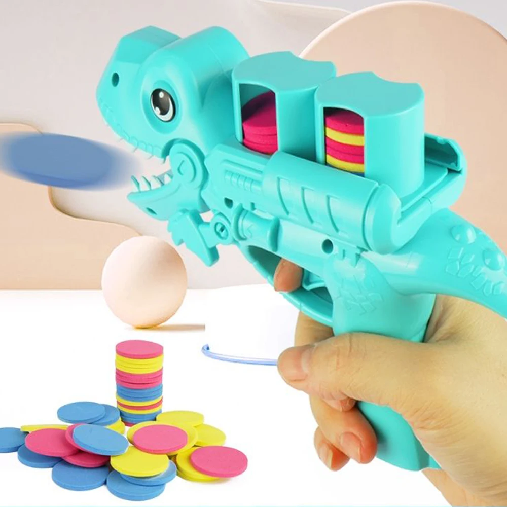 Soft Bullet Dinosaur Gun Toy Flying Saucer Shooter Sets Shooting Outdoor Game Toys for Kids Boy Girl Birthday Outdoor Games advertising giant inflatable dinosaur decoration blow up dragon dino cartoon for outdoor event promotion