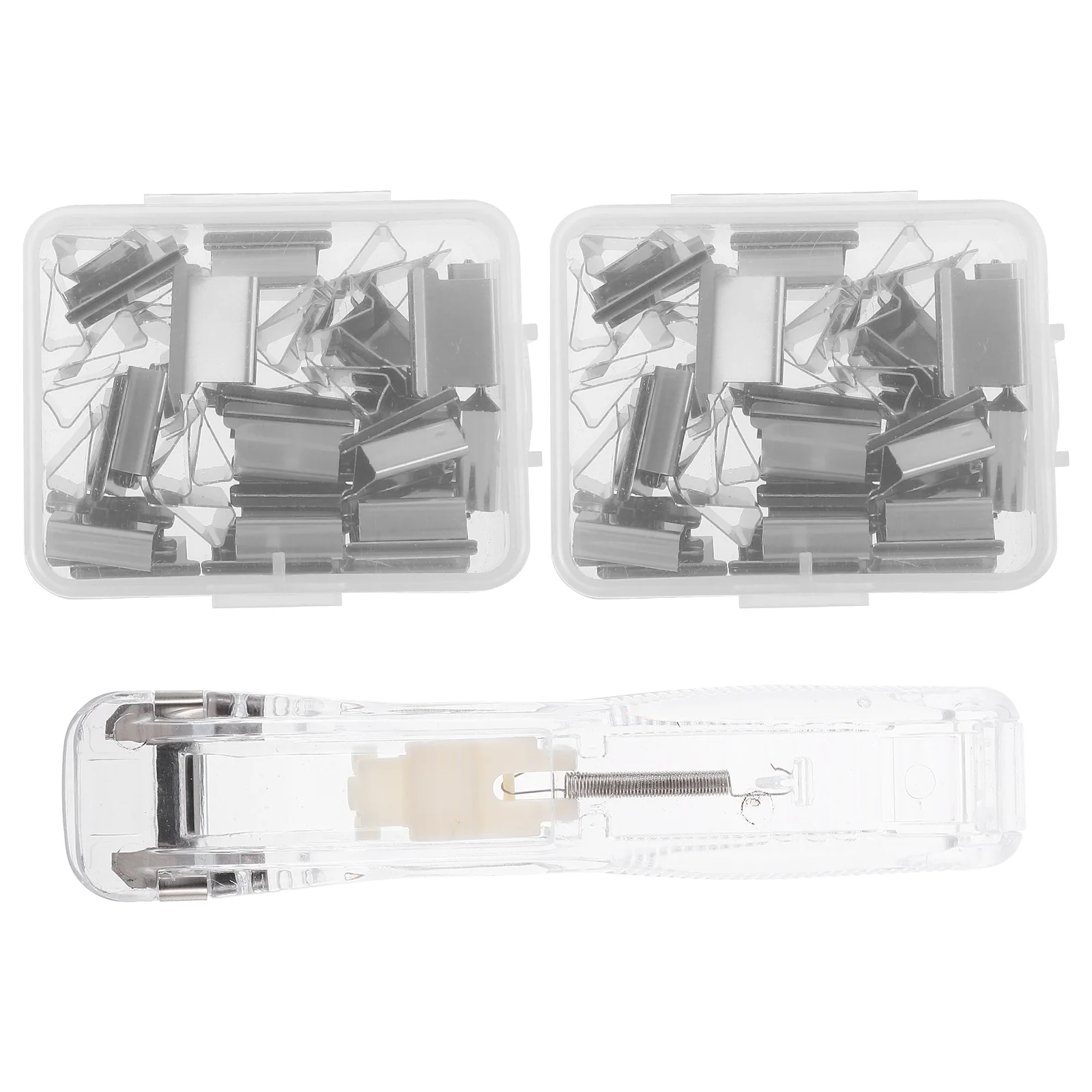 

1 Set of Portable Paper Clip Dispensers Bookbinding Stapler Office Stapler Document Stapler