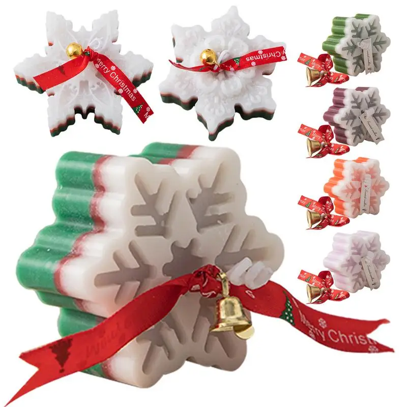 

Christmas Aromatherapy Candles Christmas Snowflake Scented Candle Smoke-free Creative Scented Candle Souvenir Home Ornament Gift