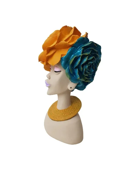 

EU HOME DECORATION AROSE ROSE ŞAPKALI WOMEN DECOR MUSTARD TURQUOISE COLOR