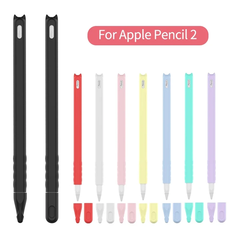 

Силиконовый защитный чехол с милым котом для Apple Pencil 2 поколения, стилус, противоскользящий стилус для iPad Pencil 2