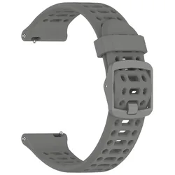 Breathable Candy Color Silicone Strap with Porous Design - 20mm (GRAY)