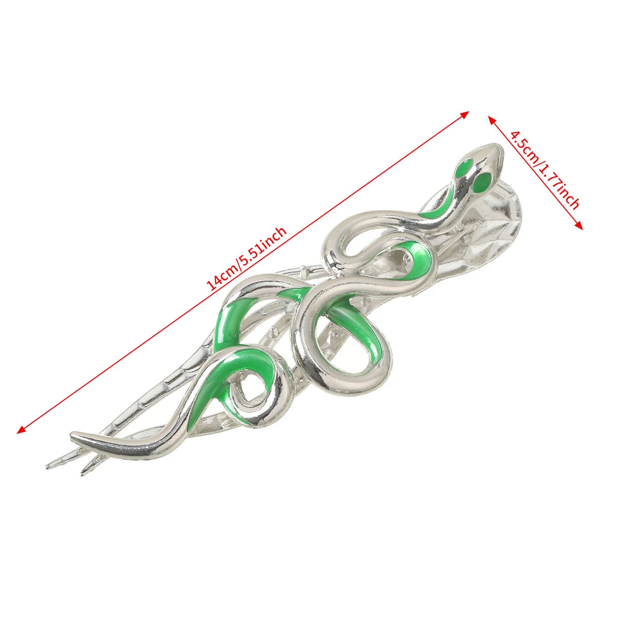 Alloy Green Snake Duckbill Clip Silver Hair Clip Hairpin For Women Ponytail Korean Barrette Headwear Hair Accessories