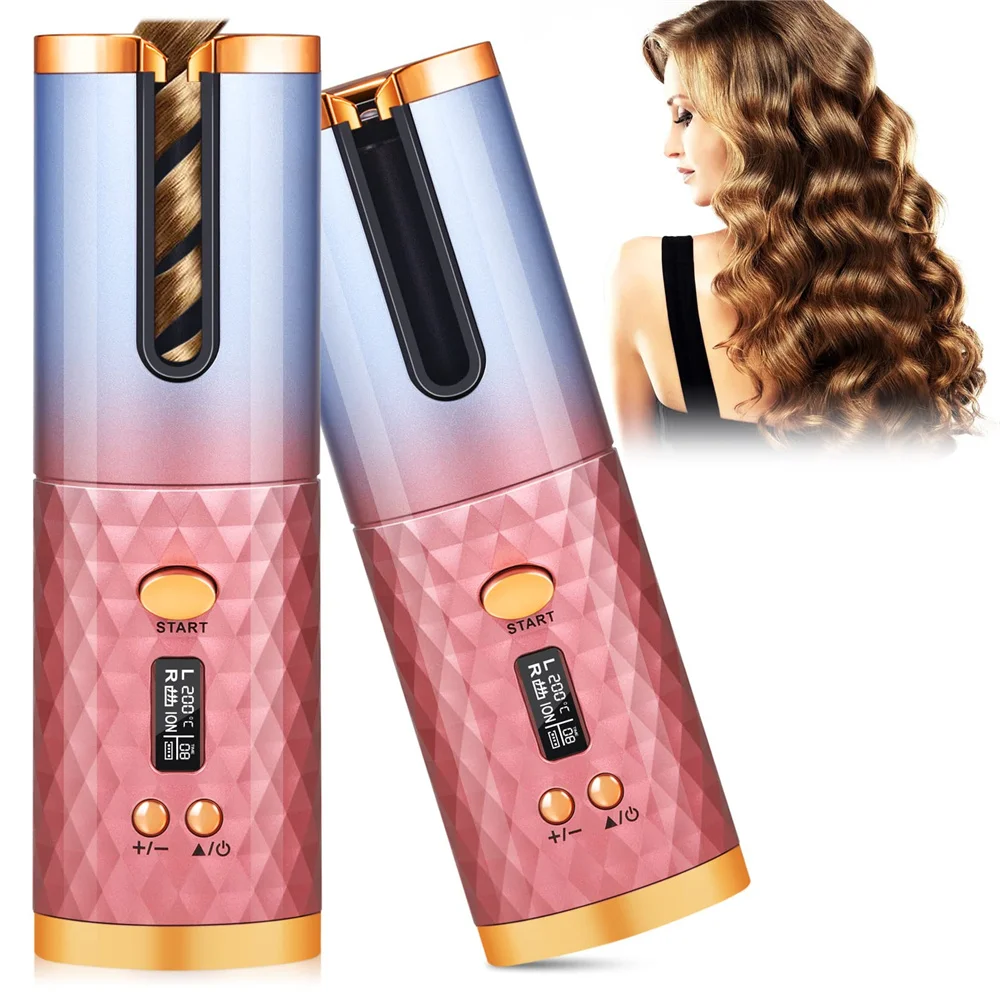 

Automatic Hair Curler Curly Machine Ceramic Cordless Rotating Curling Iron Hair Waver Wand Curlers USB Charging LED Curler Iron