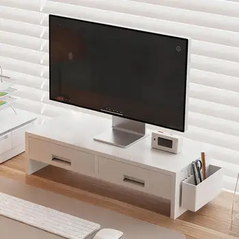 Supporto per monitor da scrivania Riser Doppio cassetto Organizzatore ergonomico Riser per monitor da scrivania per computer per amici di famiglia Uffici domestici per interni