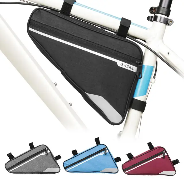 ROCKBROS Borsa Telaio Bici Con 2 Tasche E Tracolla - Per MTB, Corsa, Gravel, Nylon, 20x3x11 Cm - Foto 6
