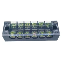 1PCS TB2506 Dual Row Thick Copper Screw Terminal Block Flame Retardant Grounding Strip Wire Connector Durable 600V 25A 4
