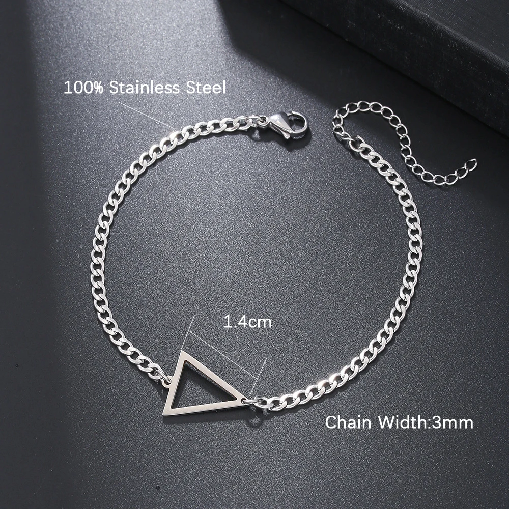 Stainless Steel Mens Chain Link Bracelet Adjustable