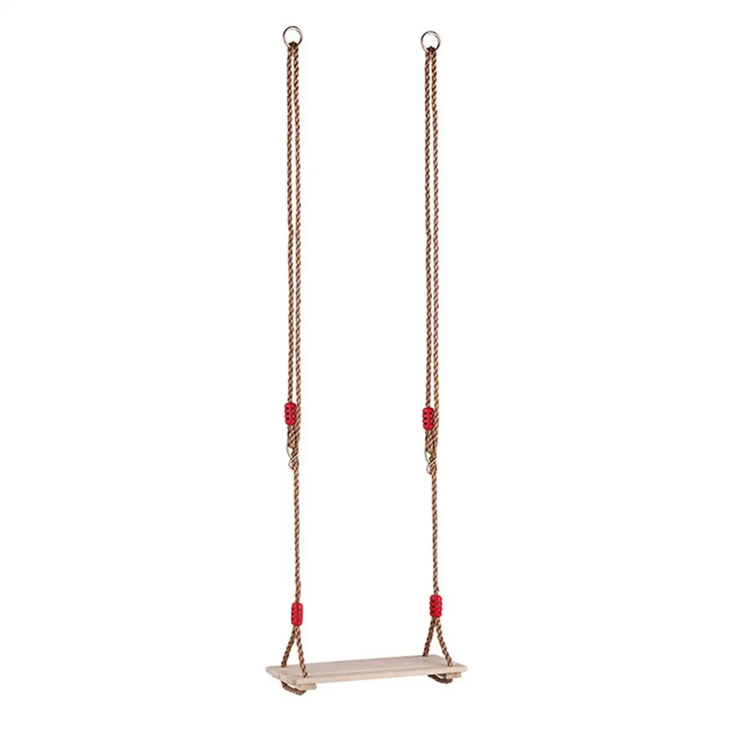 Wooden Hanging Swings Seat with 180cm Length Adjustable Rope, Swing Seat Replacement Swing Set Accessories 2