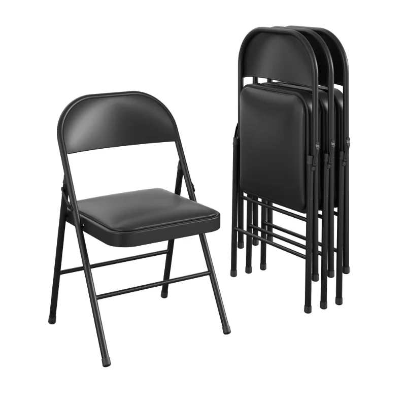 

US Free Shipping Mainstays 4PCS Black Wedding Conference Folding Chair Set