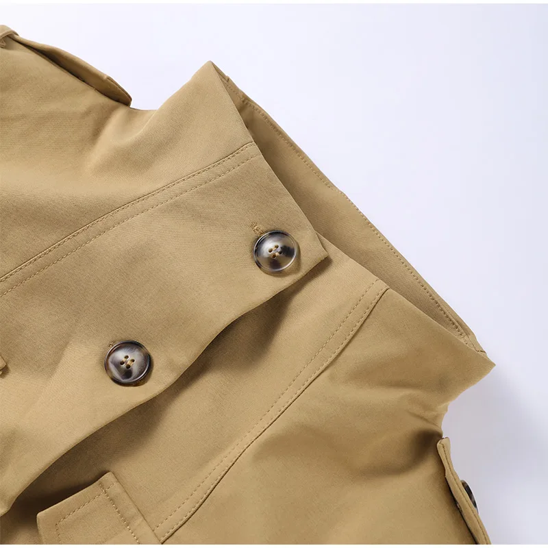 Pocket Stand Collar Long Sleeves Jacket Woman Single Breasted Solid Color Waist Cinching Jackets Versatile Women's New Jackets 21 S39739c5675da434fa9128c24467814b2W