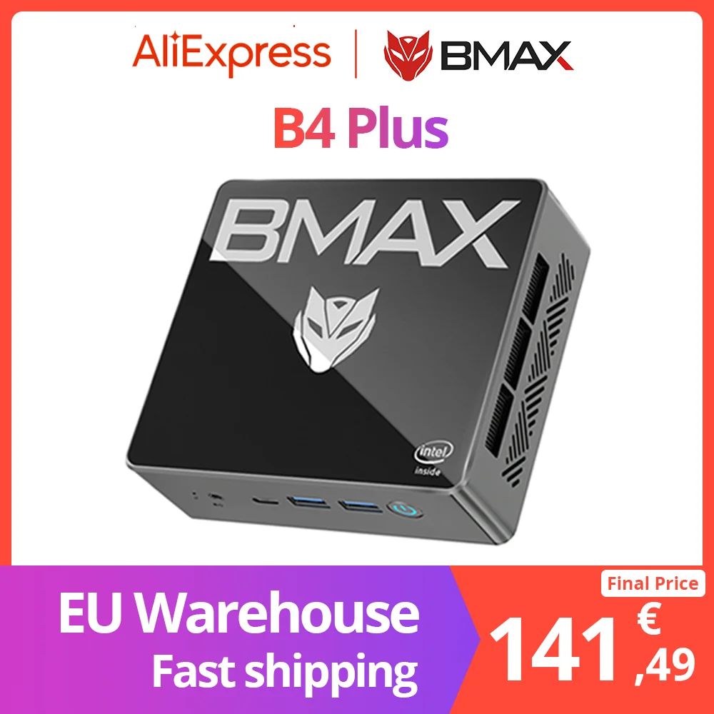 BMAX B4 Plus Mini PC Windows 11 PC Intel N100 16GB DDR4