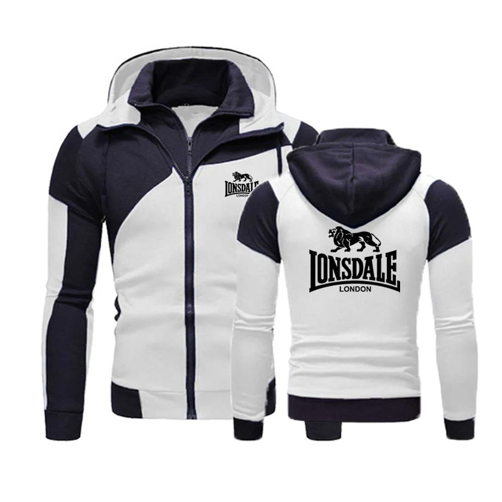 Новинка Весна 2022 Мужская толстовка Lonsdale с логотипом капюшоном хлопковая в стиле