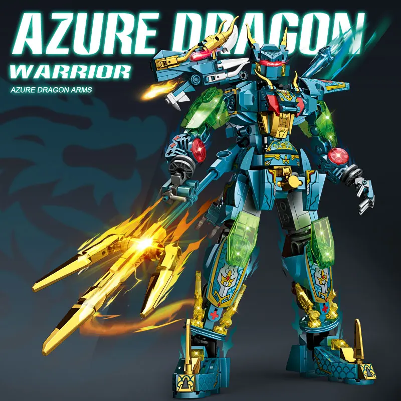 Morphing Mecha Beast 2in1 Green Dragon Model DIY Transformable Robot Building Bl