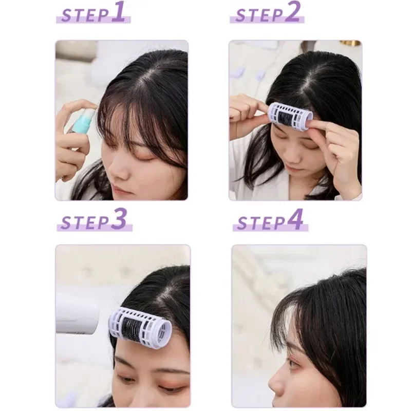 3/4pcs/lot 2 Size Air Bang Rollers Self-adhesive Lazy Bangs Roller Hair Curlers Hair Curling Air Bangs Roller Clip Styling Tools