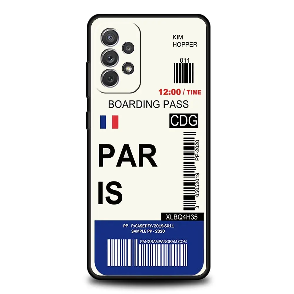World City Travel Ticket New York London Phone Case Cover
