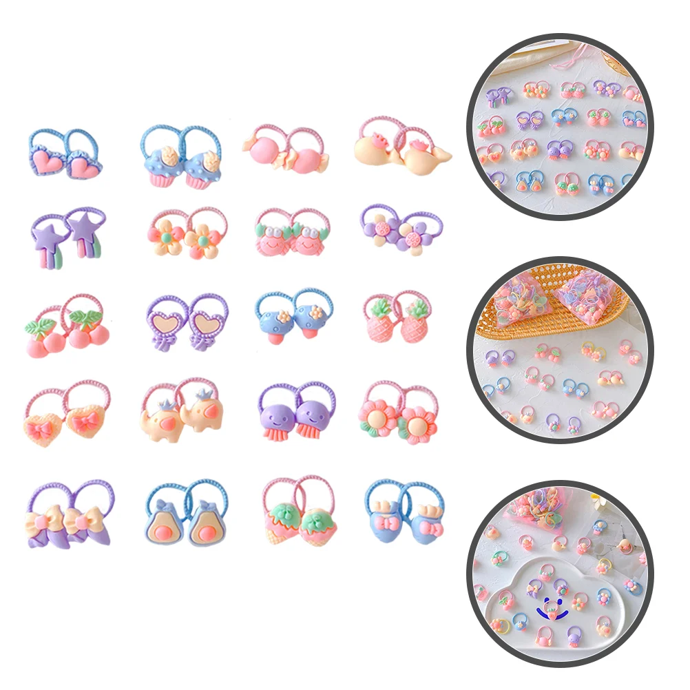 

40pcs Cartoon Elastic Hair Ties Little Small Ropes Hair Holders for Toddler Hair Band Rope Gift for