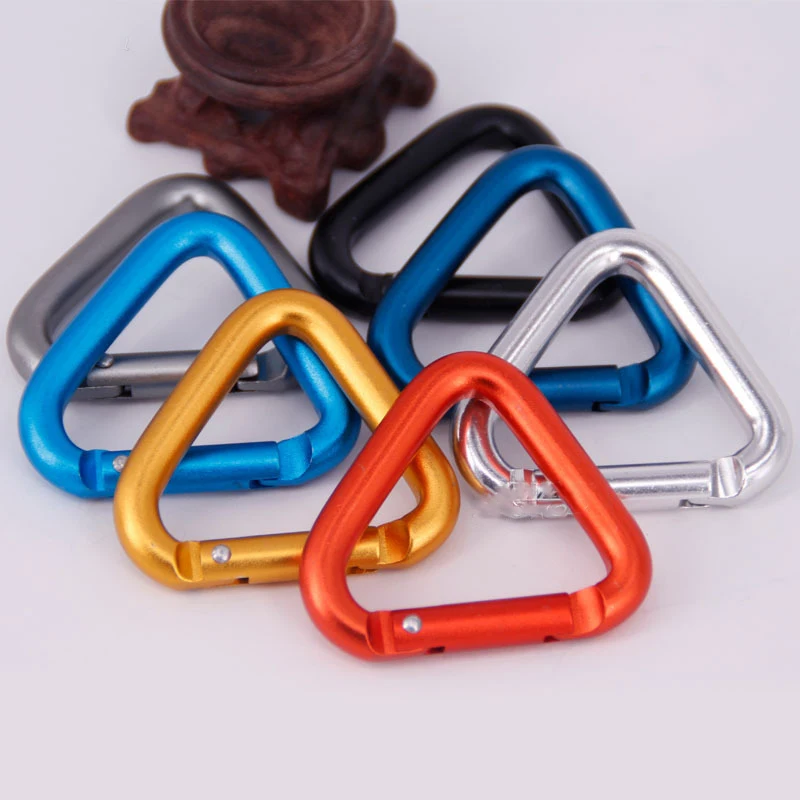 Snap Clip Hook Kettle Buckle Triangle Carabiners Camping Hiking Keychain 