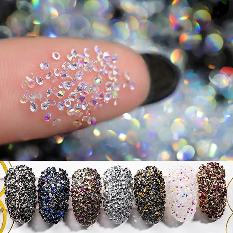 1.2mm1440pcs 크리스탈 미니 NailRhinestone 크리스탈 3D 네일 라인 석 장식 DIY 손톱 아트 픽시 라인 석 마..