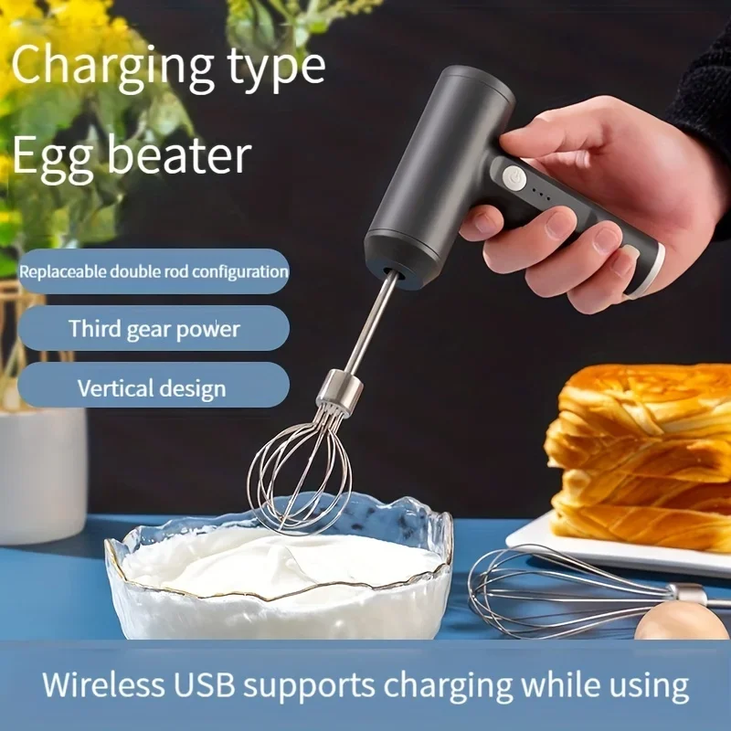 Wireless Electric Milk Frother Whisk Egg Beater USB Rechargeable Handheld Coffee Blender Milk Shaker Mixer Foamer Food Blender 2