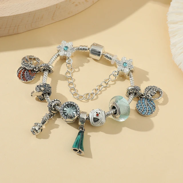 Braccialetti Crystal Cartoon - 2 Pezzi, Con Perline E Pendenti, Regolabili, Per Bambine E Ragazze