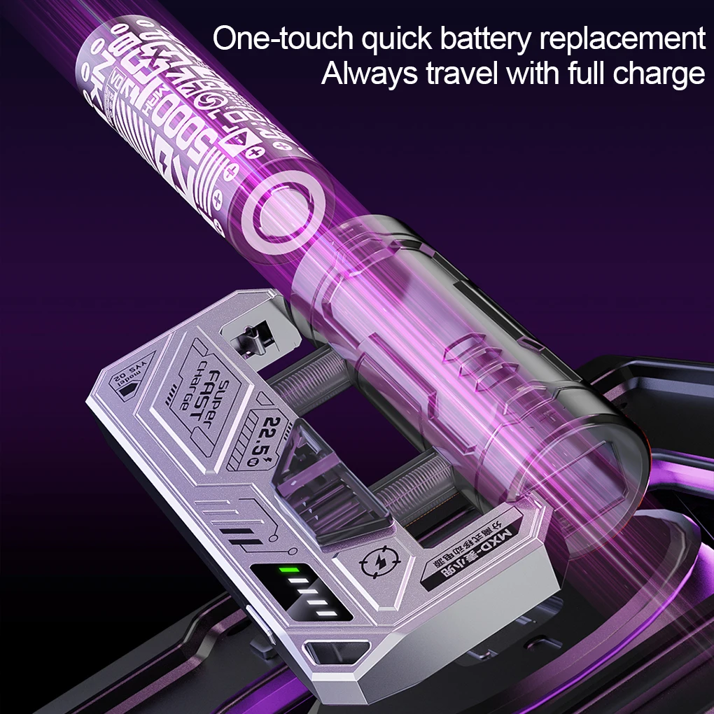 5000mAh 22.5W Fast Charging External Power Bank Battery Cyber​​​​​ Mech Style Portable Dual Port Removable Replaceable Battery 4
