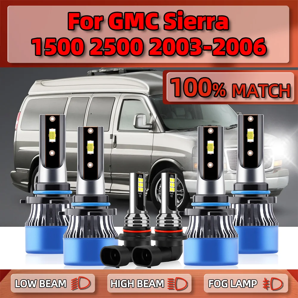 

360W Led Headlight Bulbs 60000LM Super Bright Auto Lamps 12V 6000K Fog Light For GMC Sierra 1500 2500 2003 2004 2005 2006