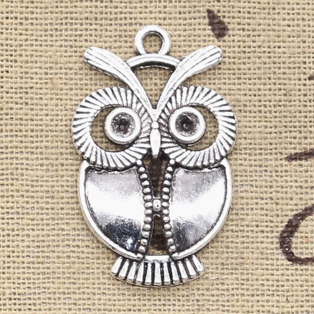 

8pcs Charms Big Eyes Owl 34x21mm Antique Silver Color Pendants Making DIY Handmade Tibetan Finding Jewelry