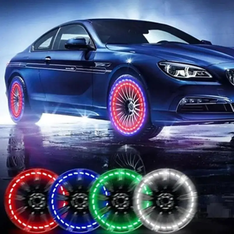 Fashion Solar Car Wheel Rim Lights LED Valve Lamp For Wheels Rims