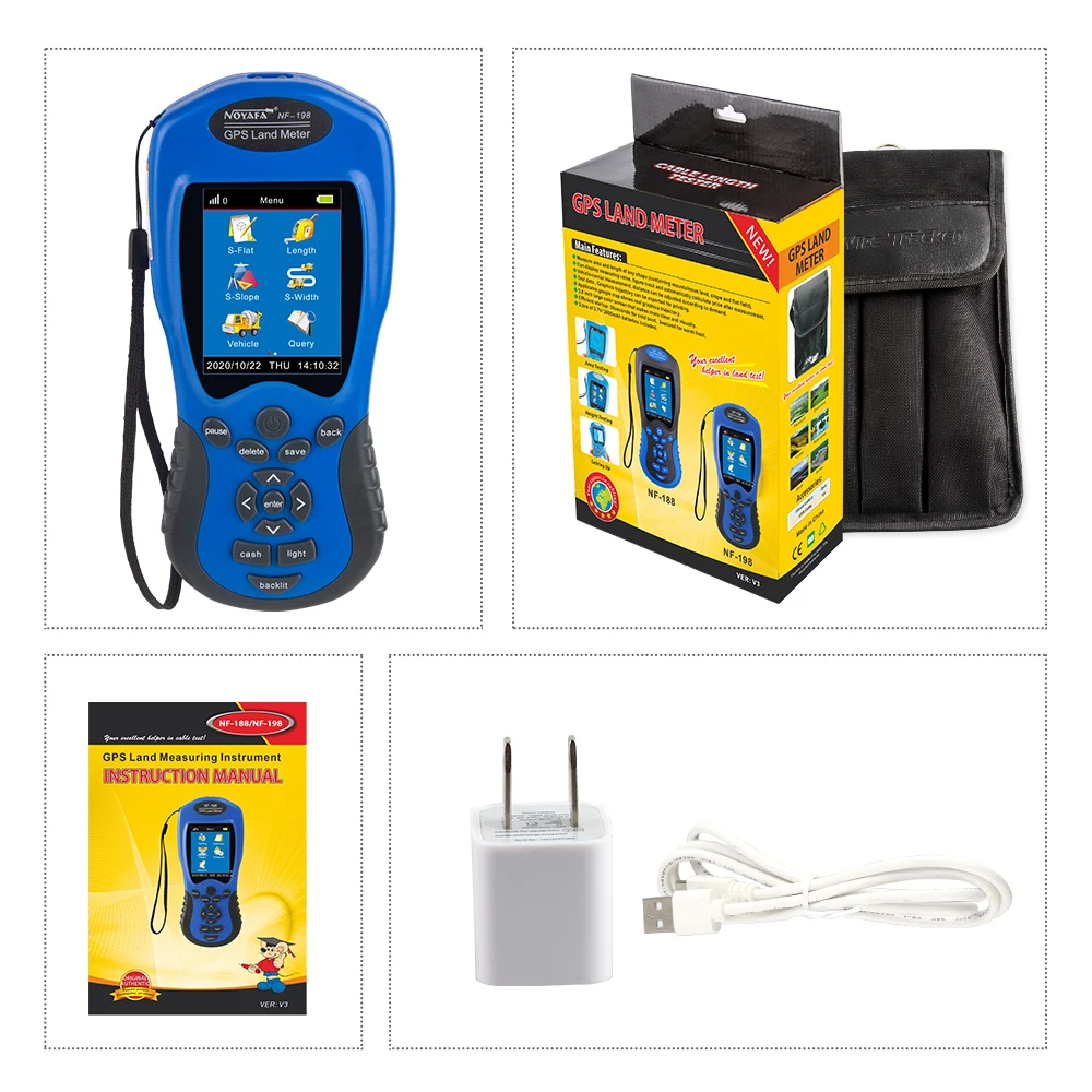 Noyafa Nf198 Gps mu Meter Equipamento de Pesquisa Medidor de Terra Dispositivo para a Exploração Agrícola Terra Levantamento e Mapeamento Área Medição Ferramenta - Imagem 2